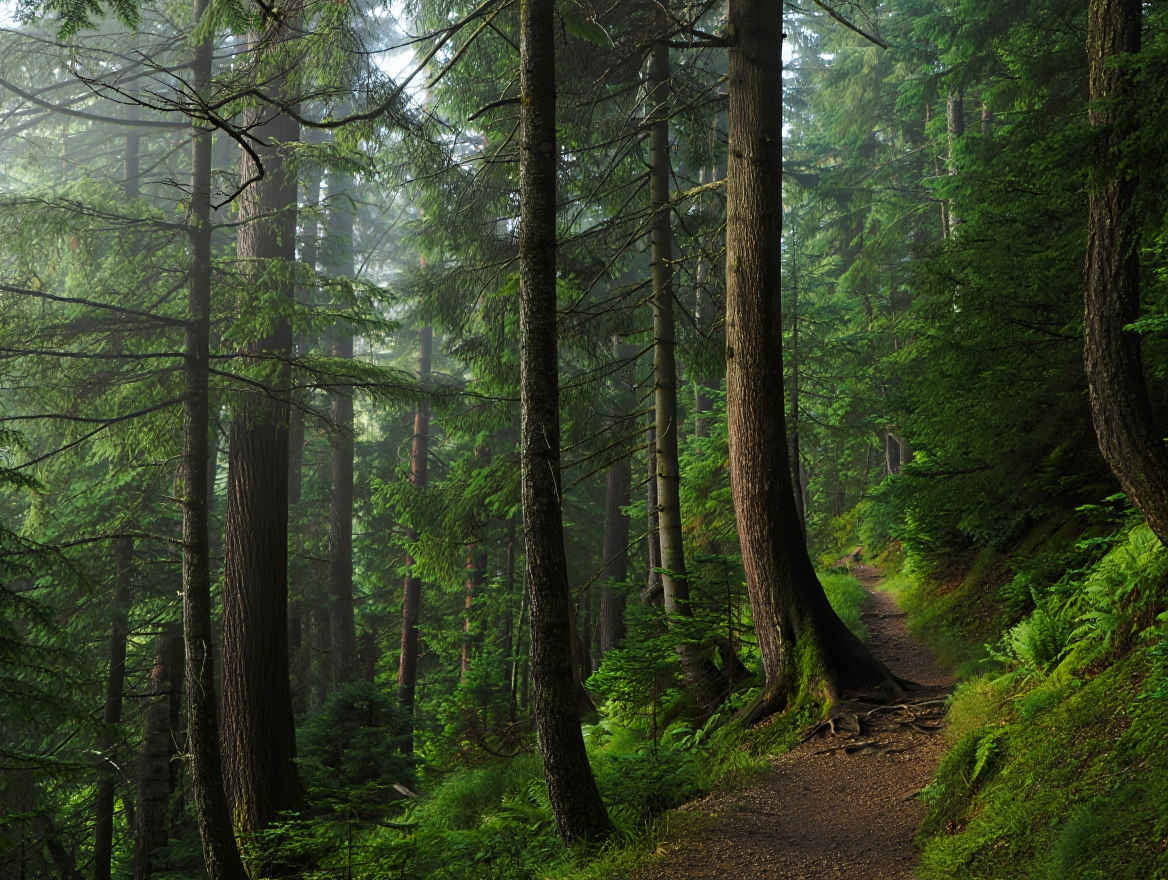 Dichter grüner Schwarzwald mit Wanderpfaden und traditionellen Bauernhöfen